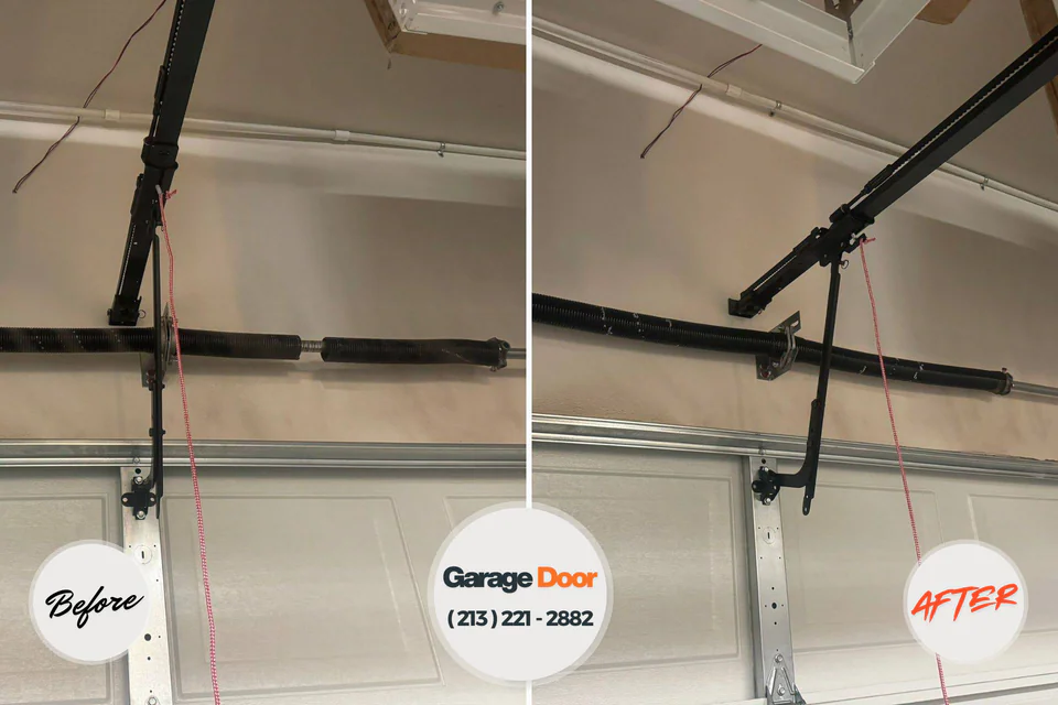 Before and after: garage door repair Caryville, TN